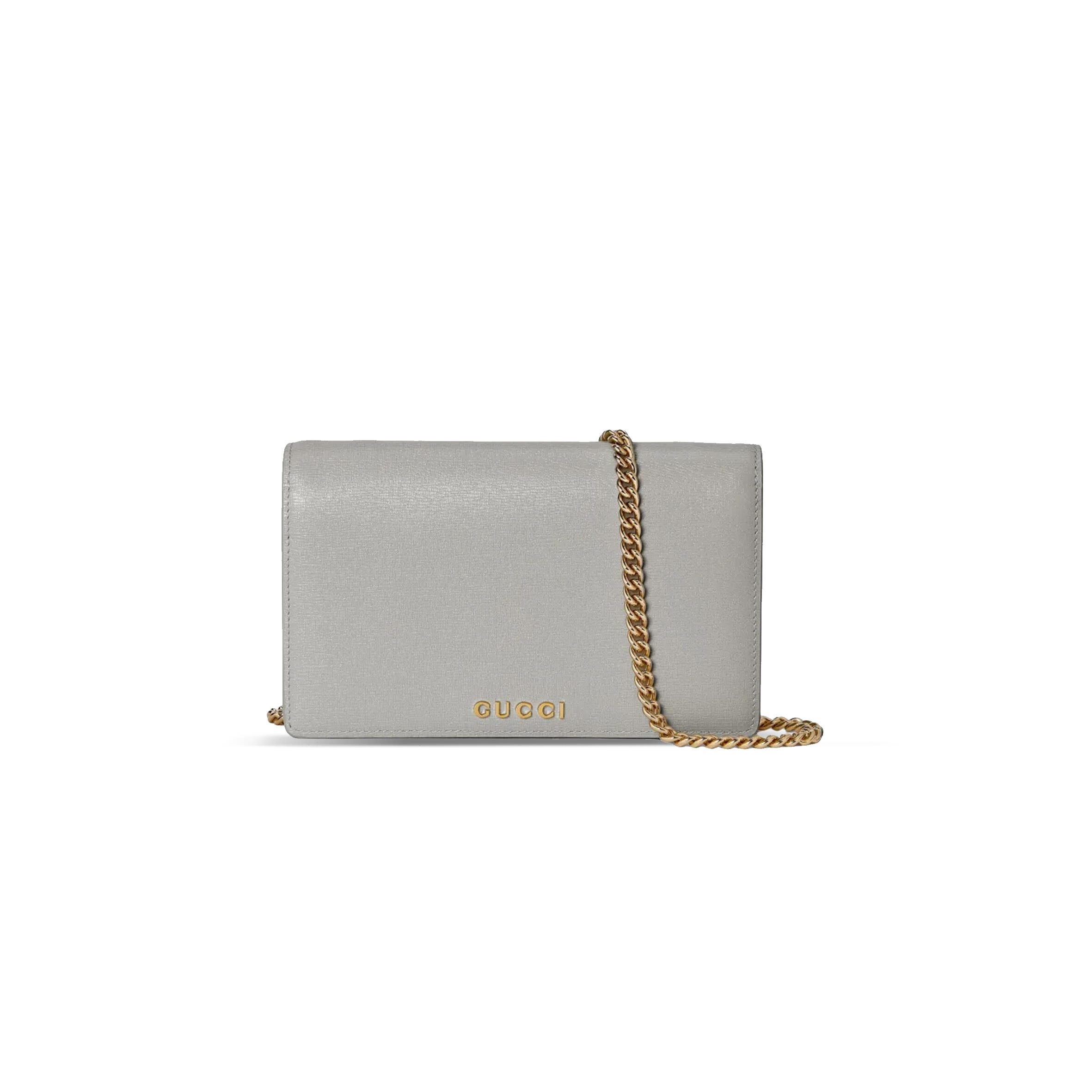 GUCCI CHAIN WALLET WITH GUCCI SCRIPT 772643 (20*12.5*4cm)